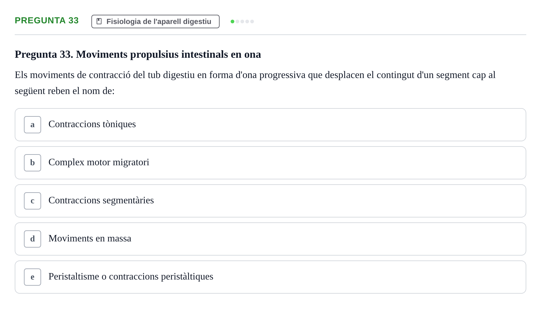 Enunciado: Pregunta 33 · Fisiología UB Examen 3 de Fisiologia