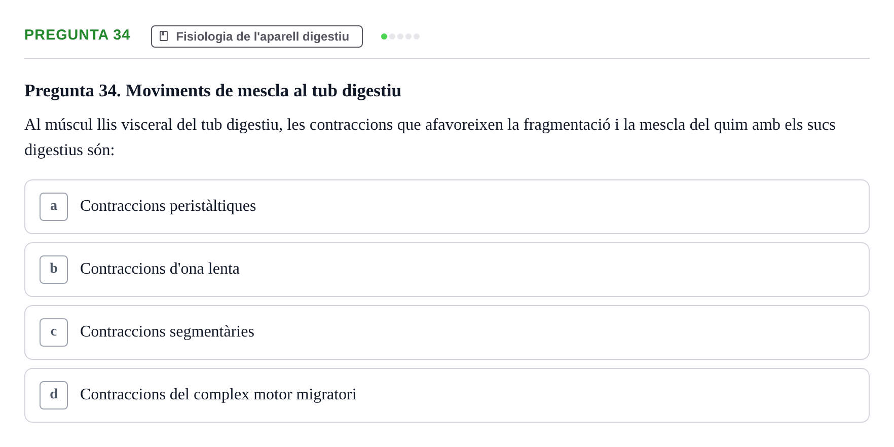 Enunciado: Pregunta 34 · Fisiología UB Examen 3 de Fisiologia