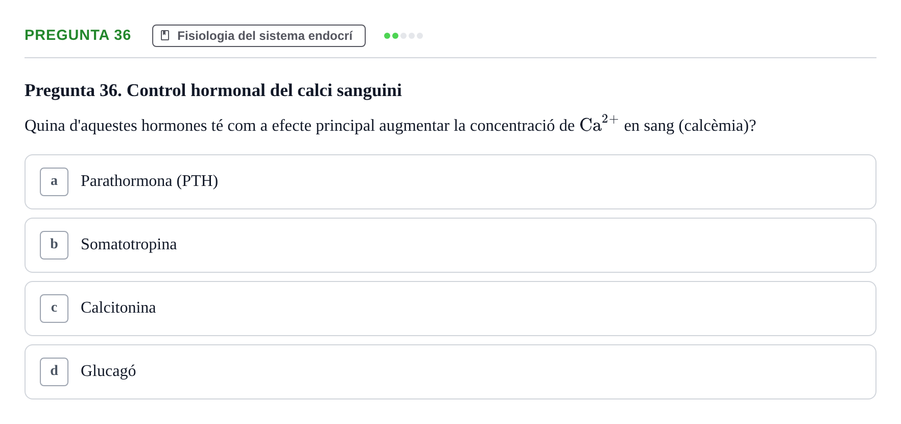 Enunciado: Pregunta 36 · Fisiología UB Examen 3 de Fisiologia