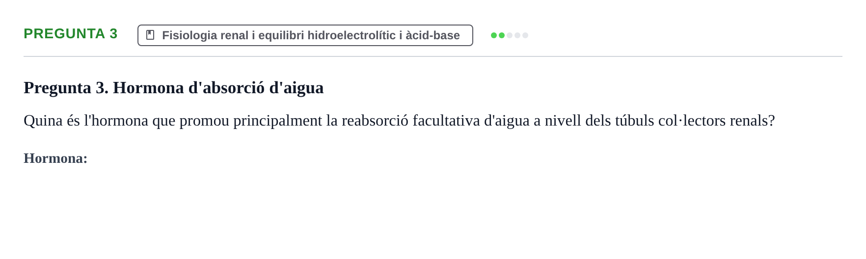 Enunciado: Pregunta 3 · Fisiología UB Examen 3 de Fisiologia