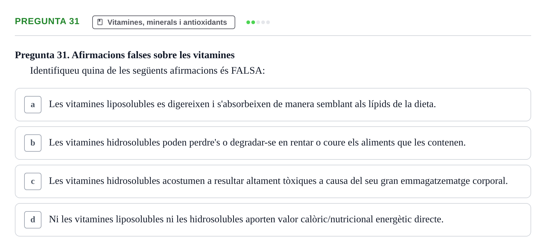 Enunciado: Pregunta 31