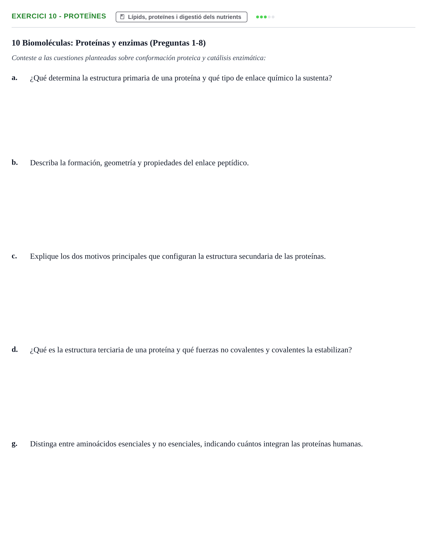 Enunciado: 10 - Proteïnes