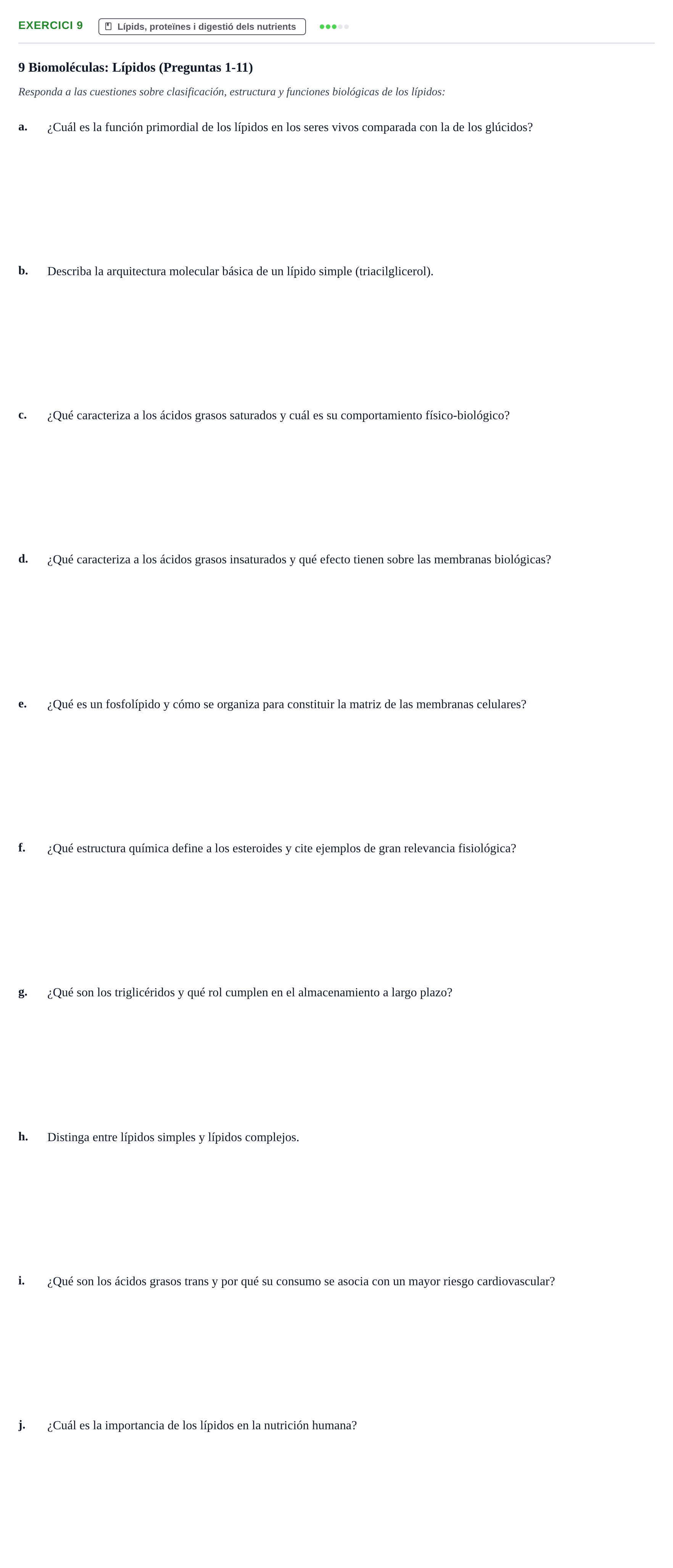 Enunciado: 9 - Lípids