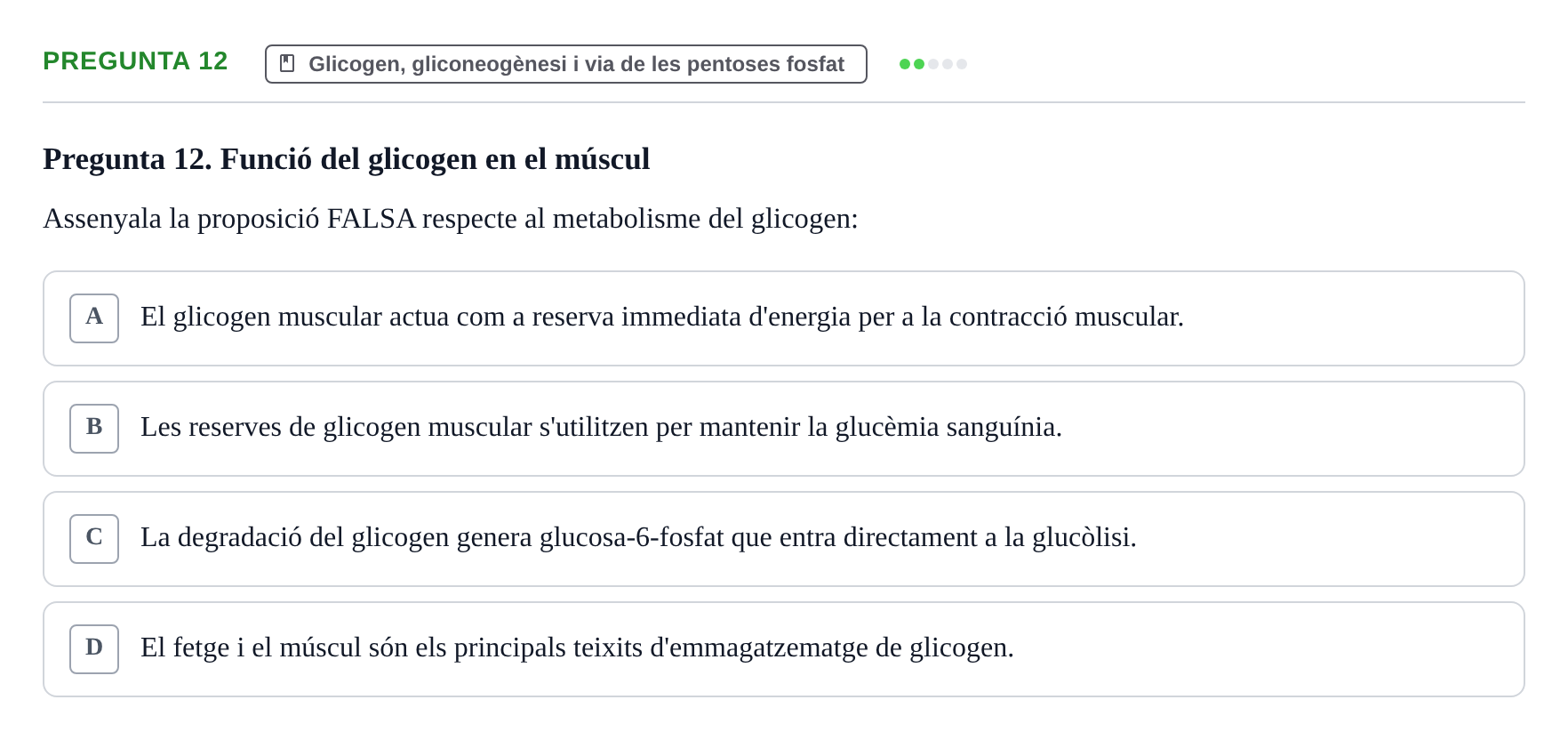 Enunciado: Pregunta 12 · bioquímica i nutrició UB 2023