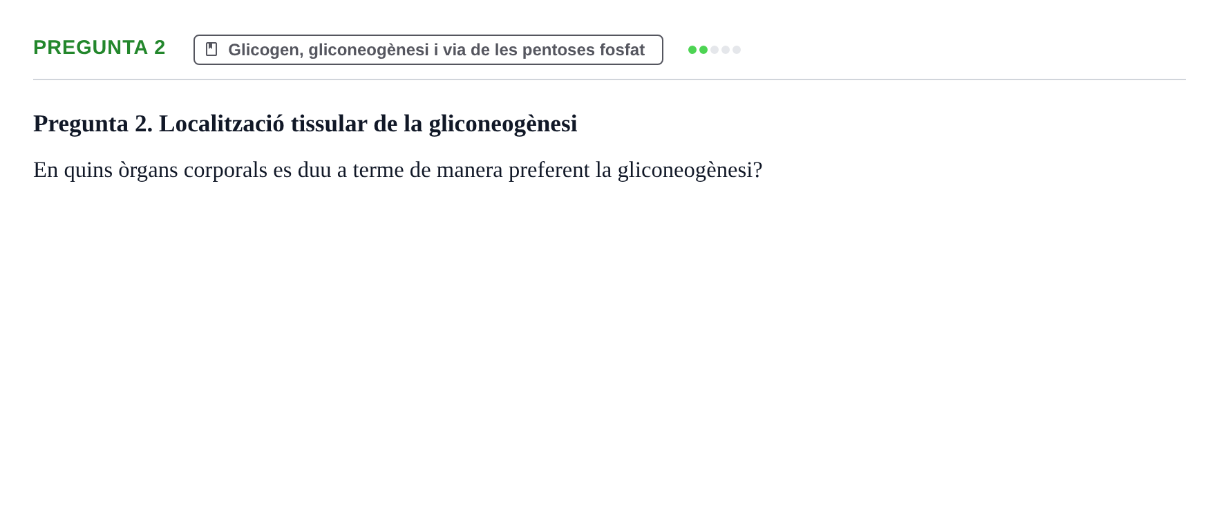 Enunciado: Pregunta 2 · bioquímica i nutrició UB 2023