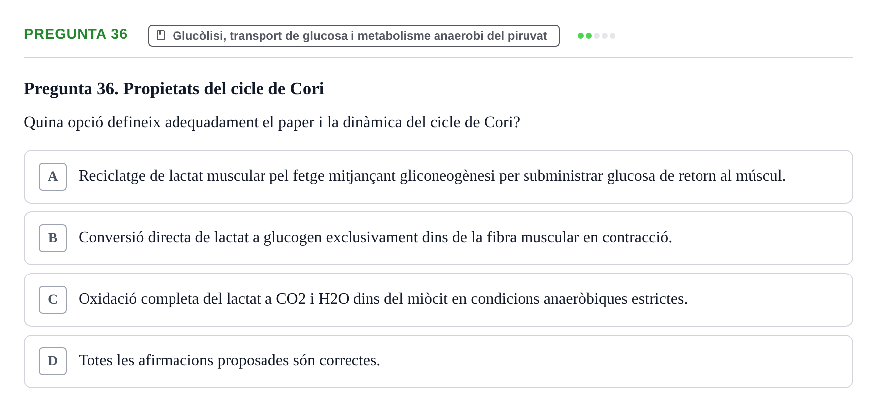Enunciado: Pregunta 36 · bioquímica i nutrició UB 2023