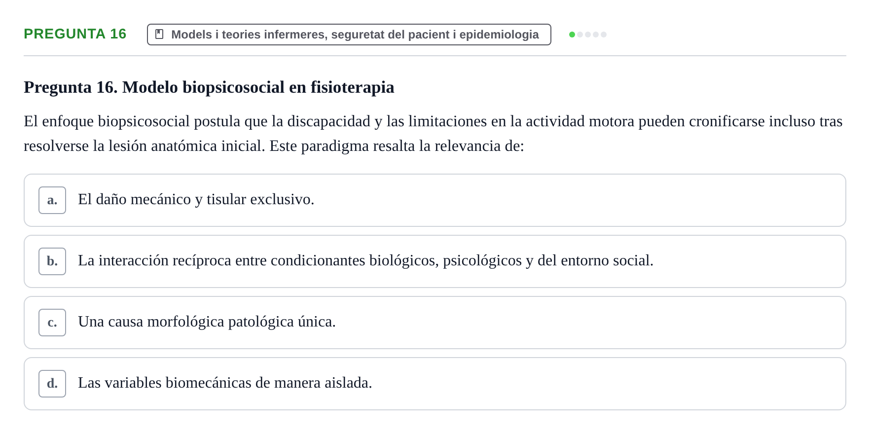 Enunciado: Pregunta 16 · bioquímica i nutrició UB Juny 2023