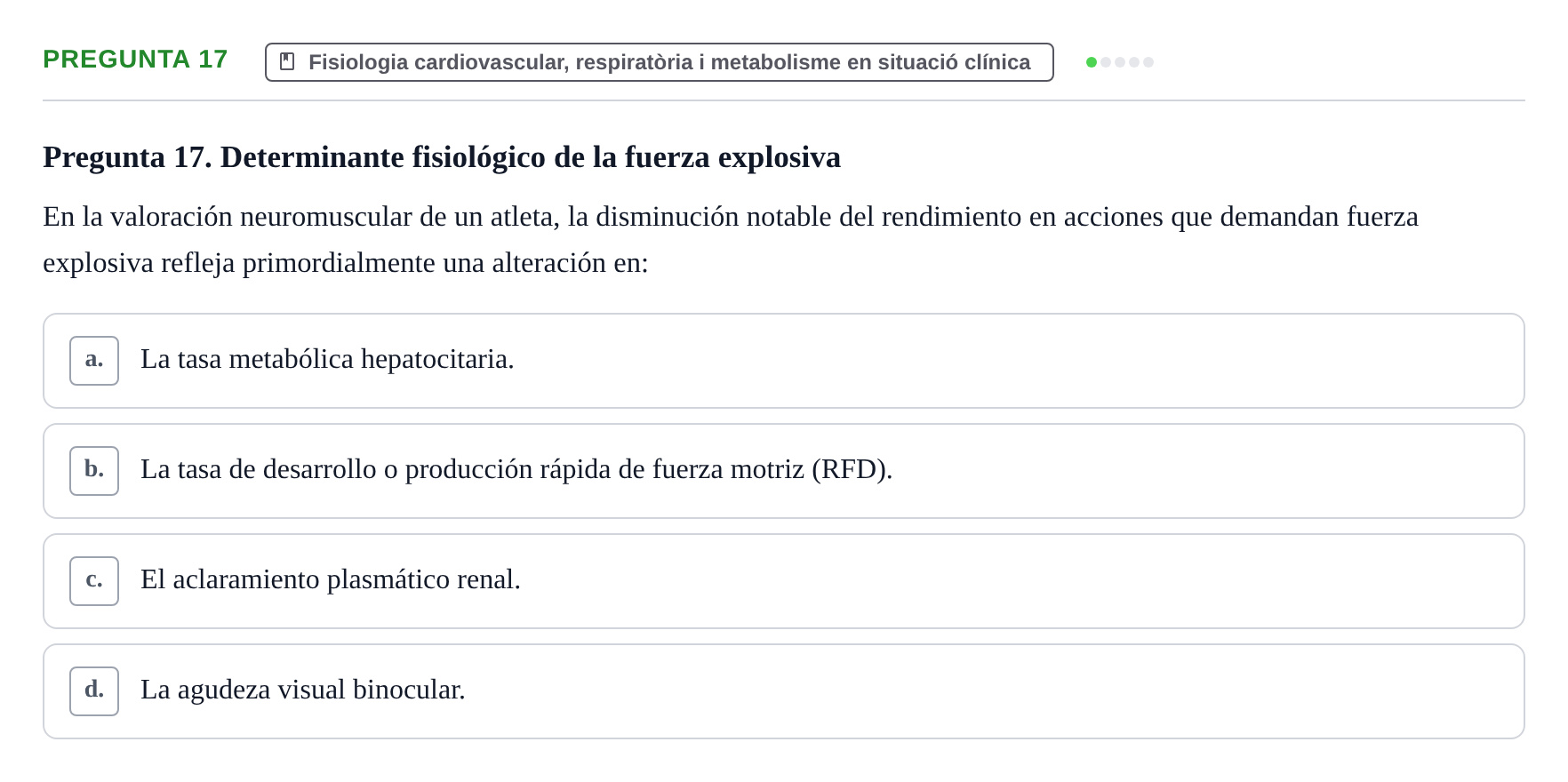 Enunciado: Pregunta 17 · bioquímica i nutrició UB Juny 2023