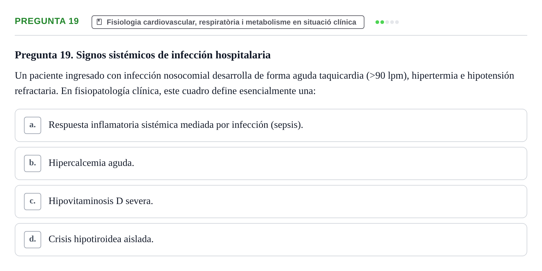 Enunciado: Pregunta 19 · bioquímica i nutrició UB Juny 2023