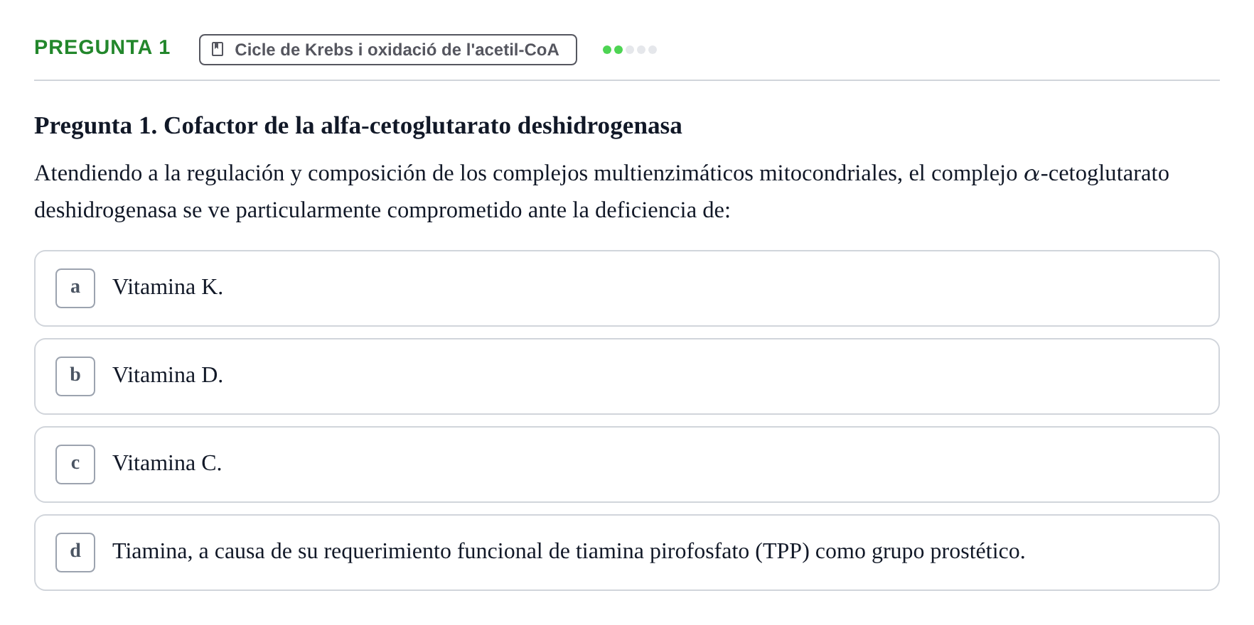 Enunciado: Pregunta 1 · bioquímica i nutrició UB Juny 2023
