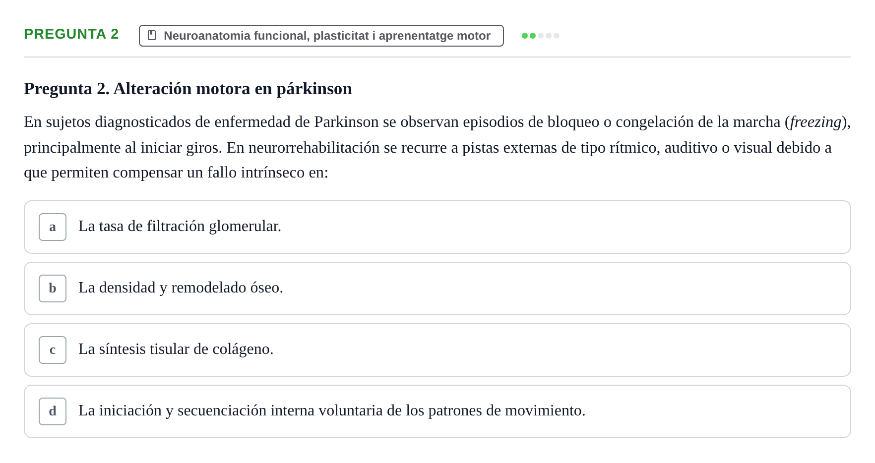 Enunciado: Pregunta 2 · bioquímica i nutrició UB Juny 2023
