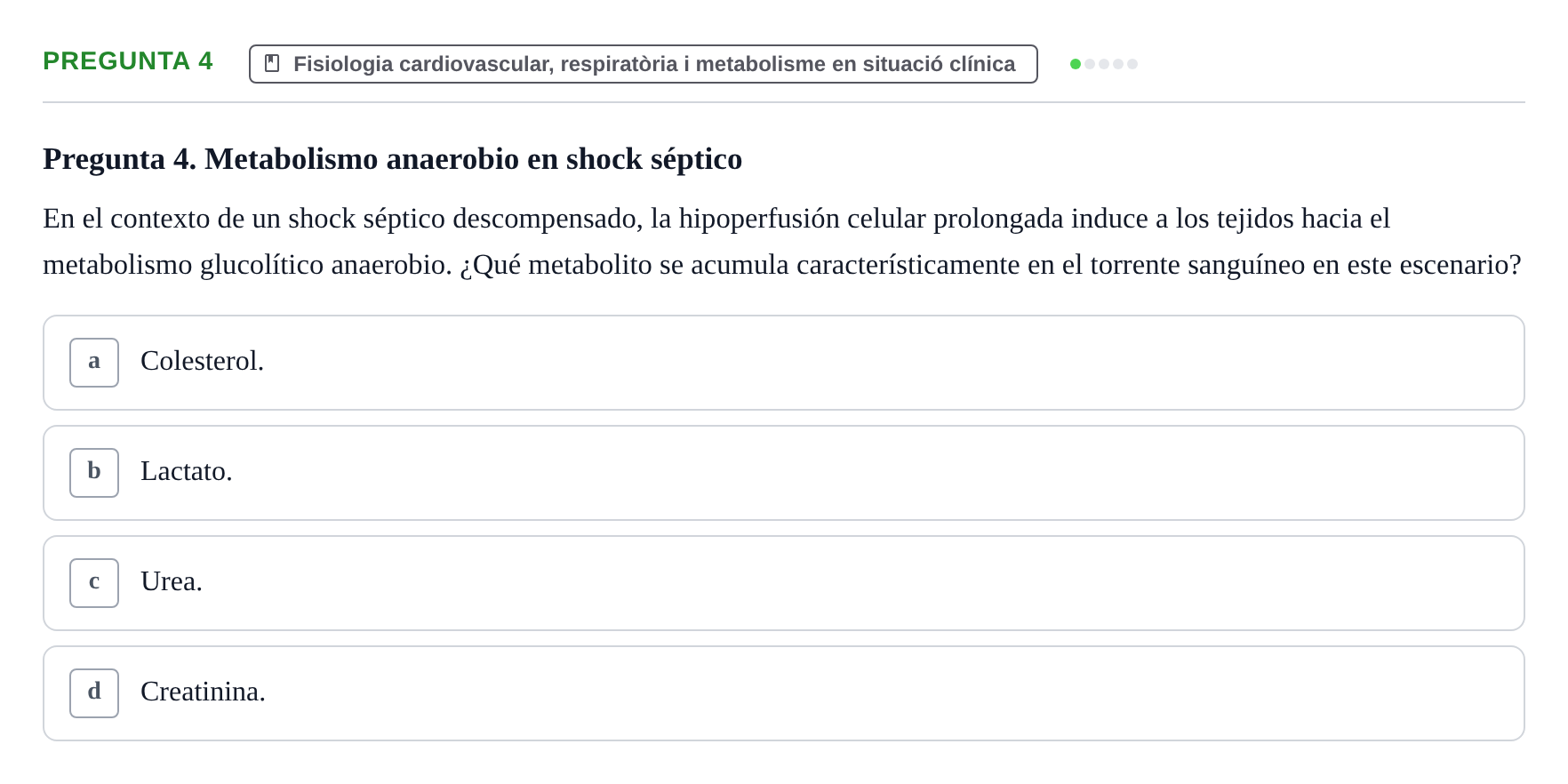 Enunciado: Pregunta 4 · bioquímica i nutrició UB Juny 2023