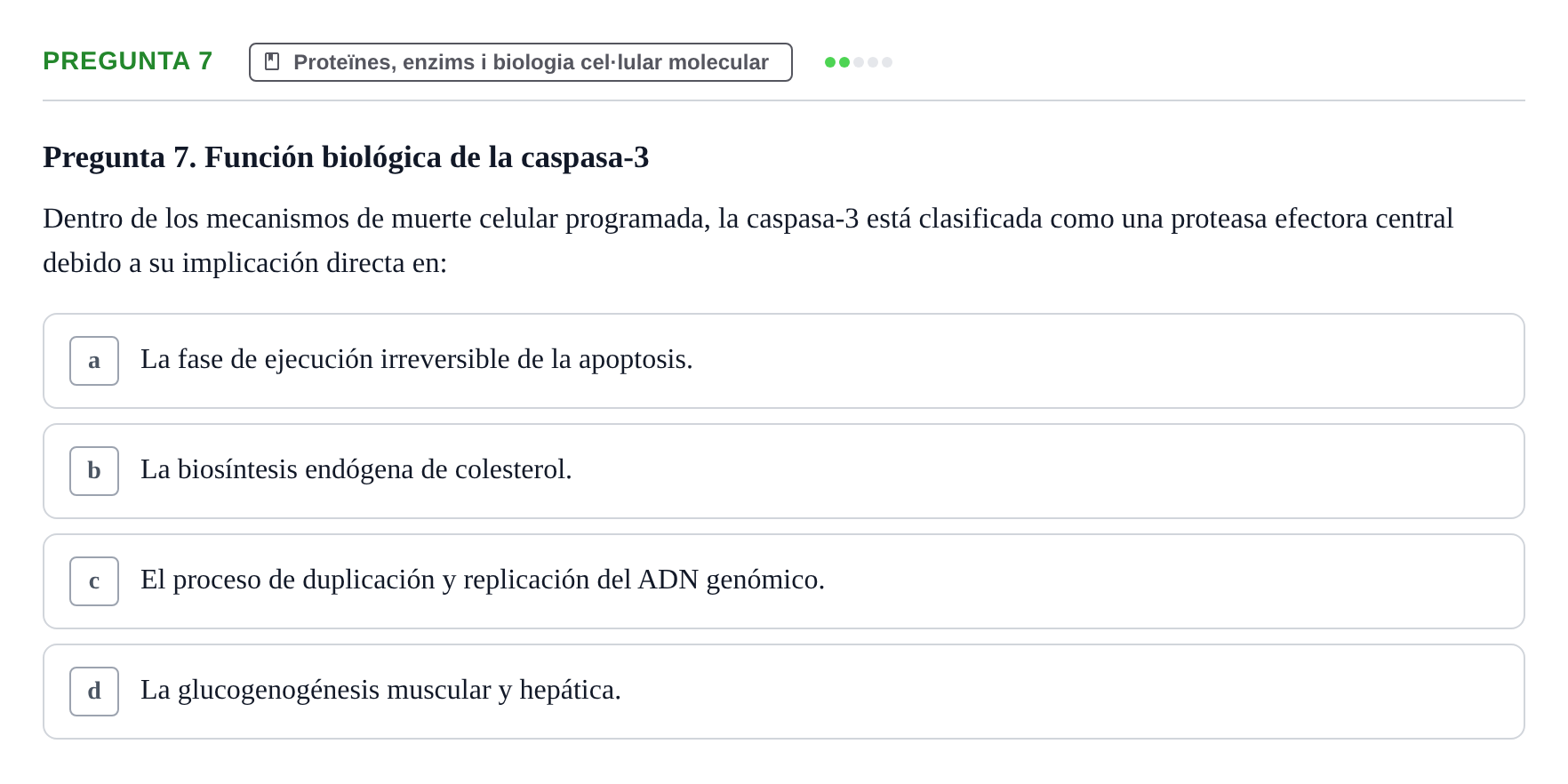 Enunciado: Pregunta 7 · bioquímica i nutrició UB Juny 2023