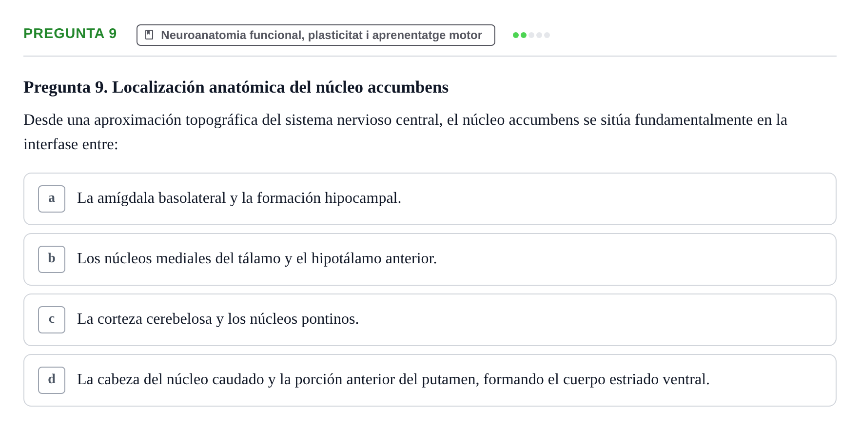 Enunciado: Pregunta 9 · bioquímica i nutrició UB Juny 2023
