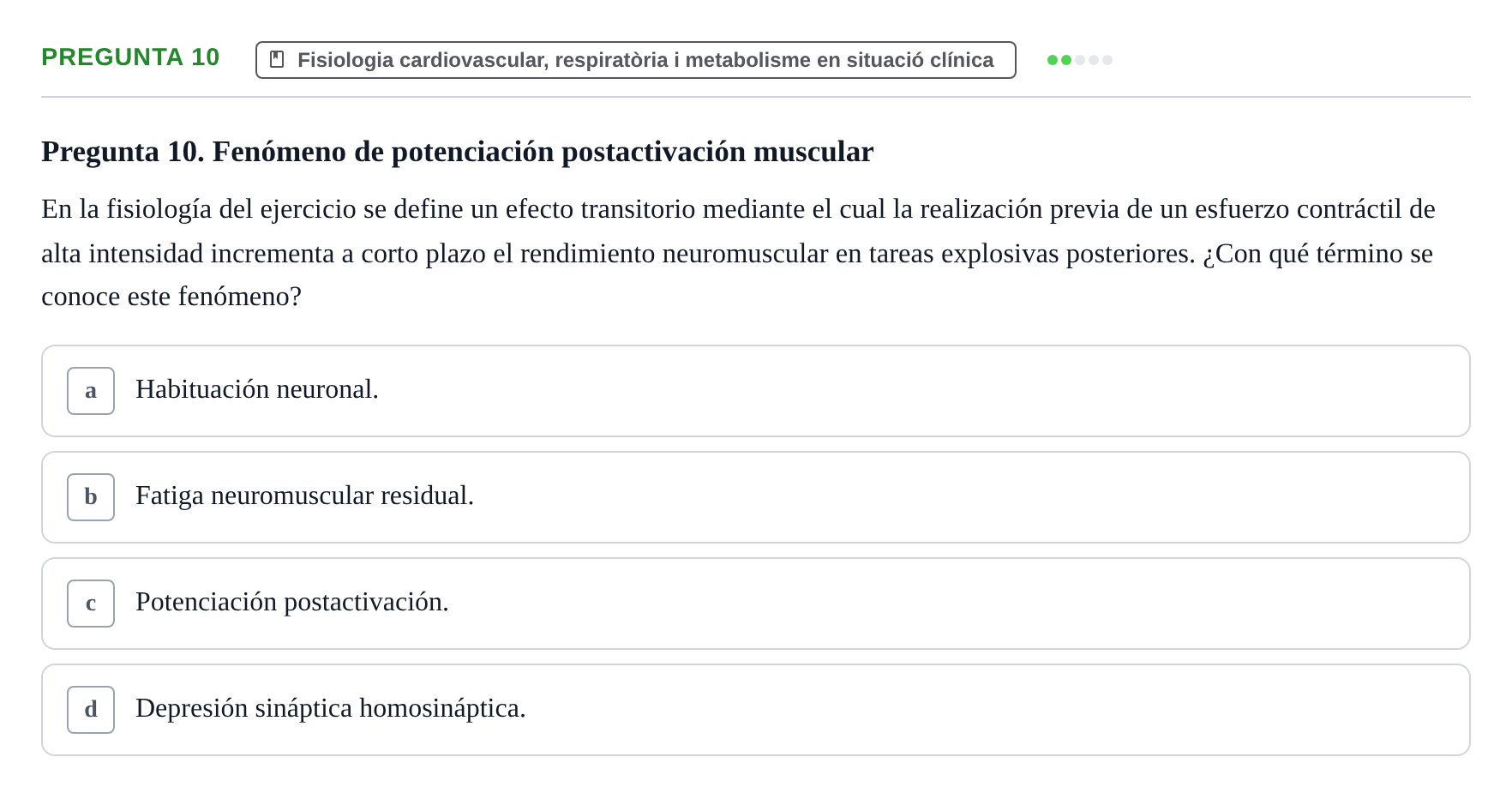 Enunciado: Pregunta 10 · bioquímica i nutrició UB Setembre 2023