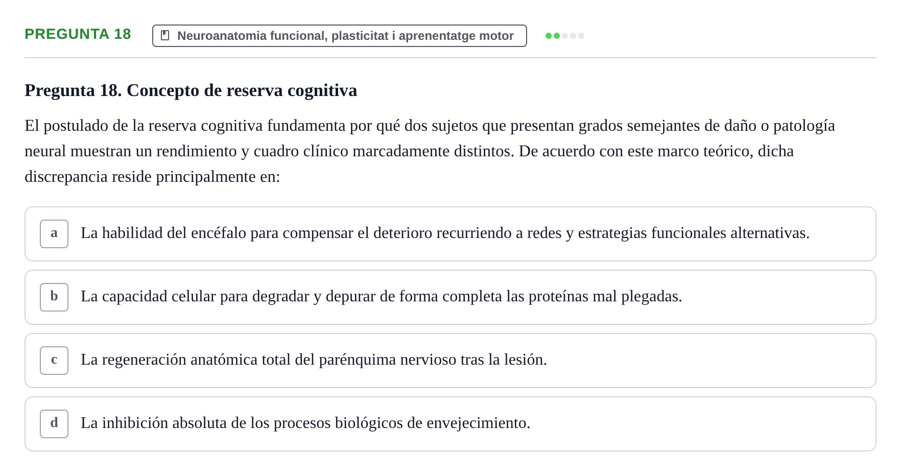 Enunciado: Pregunta 18 · bioquímica i nutrició UB Setembre 2023