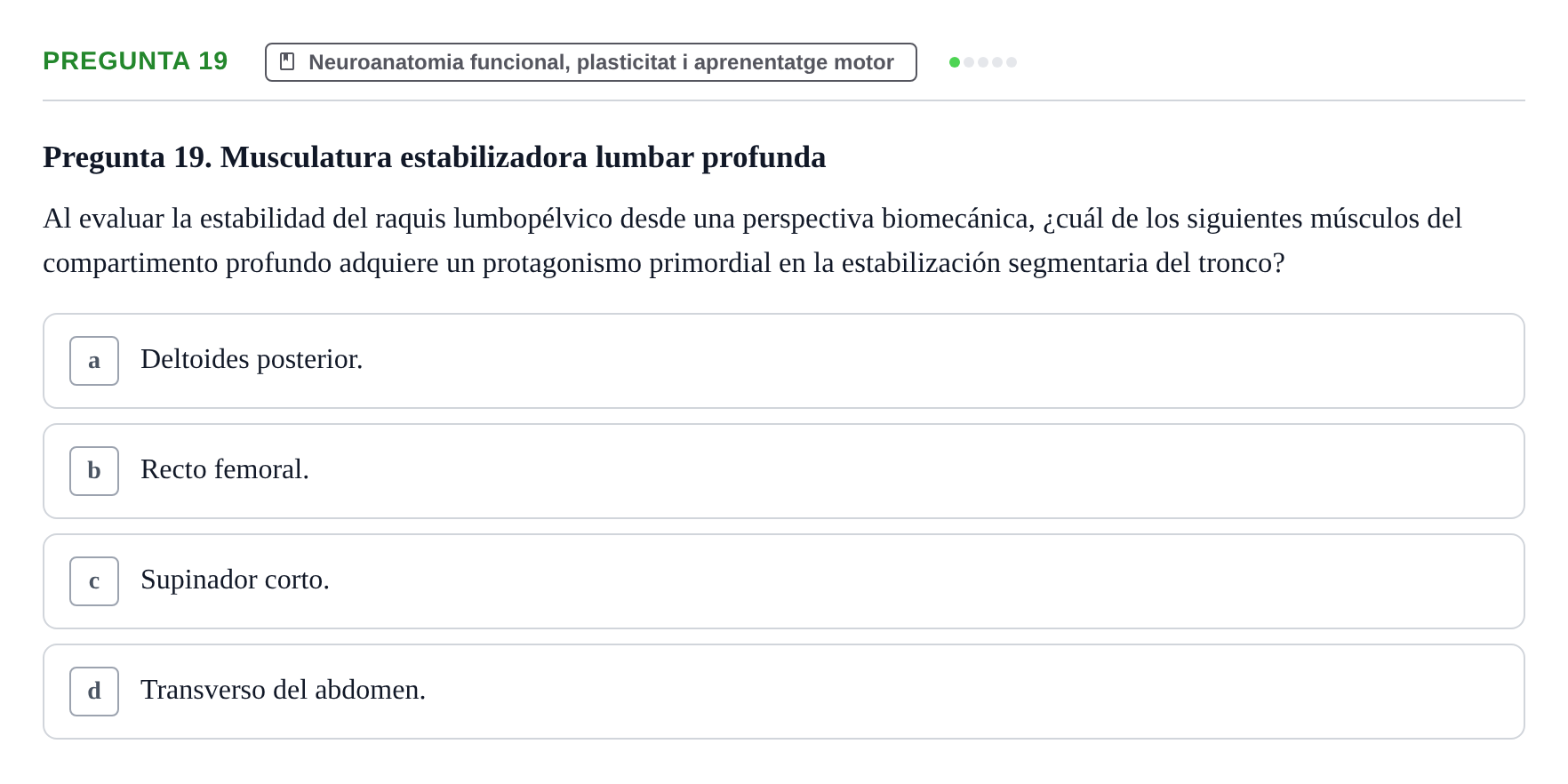 Enunciado: Pregunta 19 · bioquímica i nutrició UB Setembre 2023