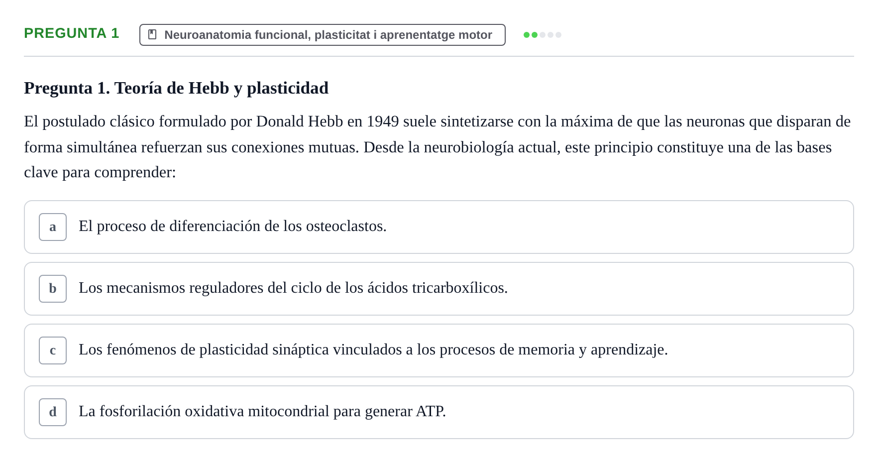 Enunciado: Pregunta 1 · bioquímica i nutrició UB Setembre 2023