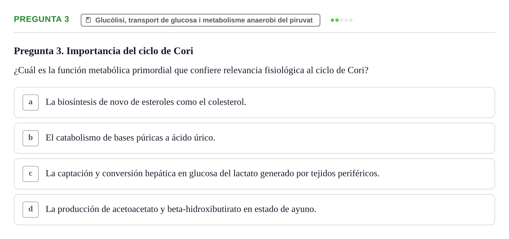 Enunciado: Pregunta 3 · bioquímica i nutrició UB Setembre 2023