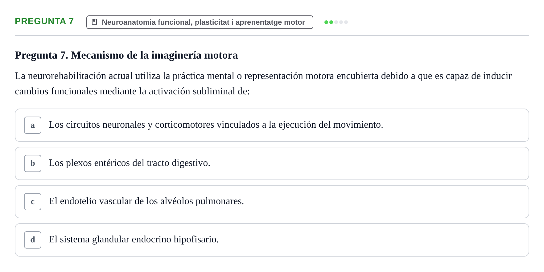 Enunciado: Pregunta 7 · bioquímica i nutrició UB Setembre 2023