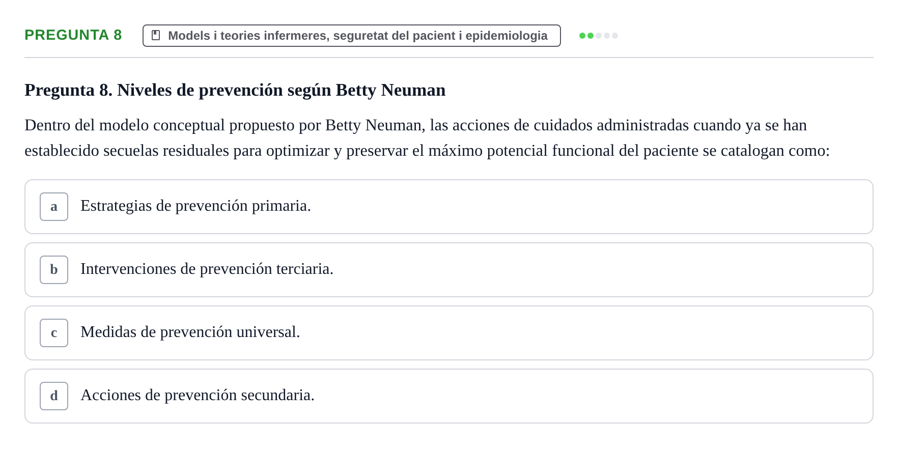 Enunciado: Pregunta 8 · bioquímica i nutrició UB Setembre 2023