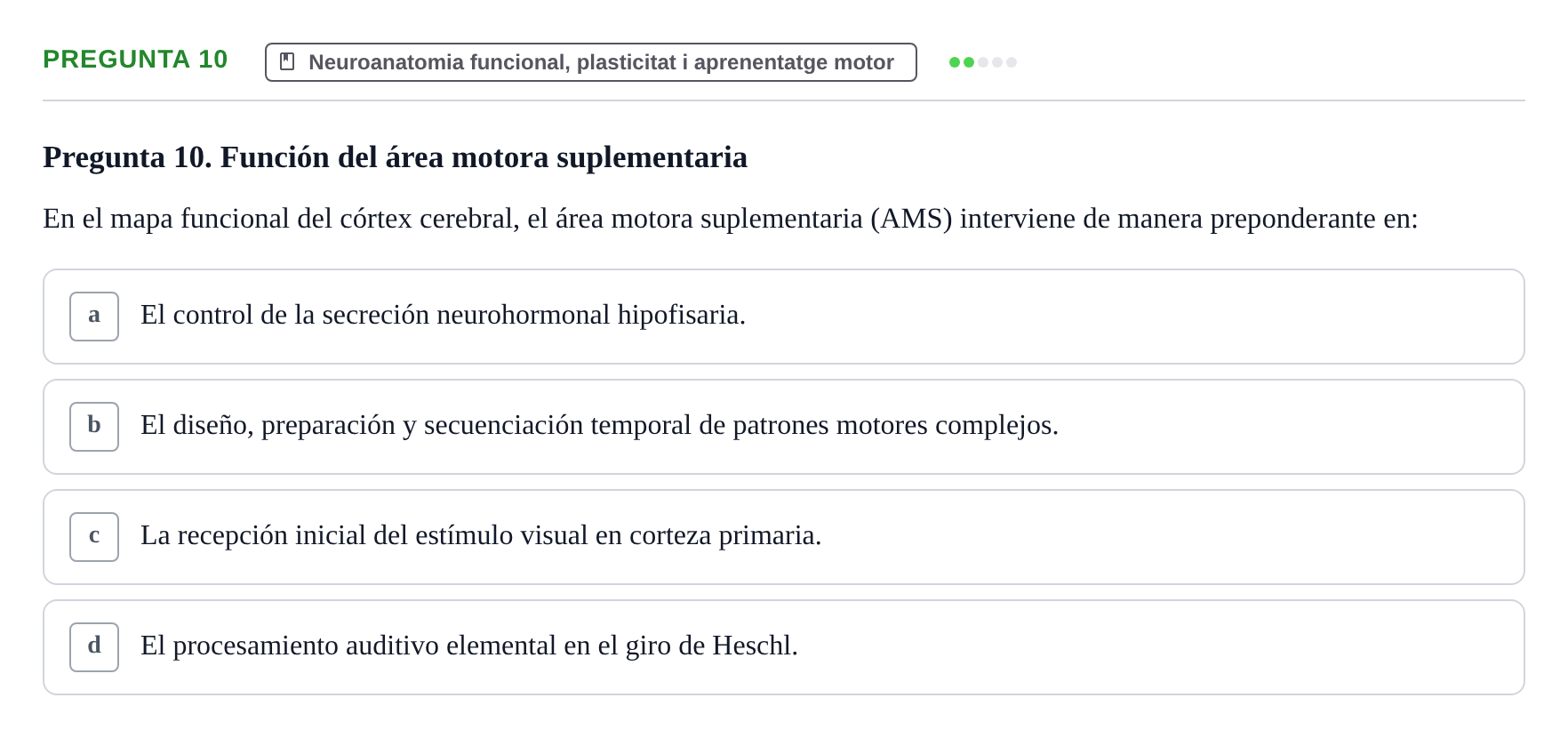 Enunciado: Pregunta 10 · bioquímica i nutrició UB 2025