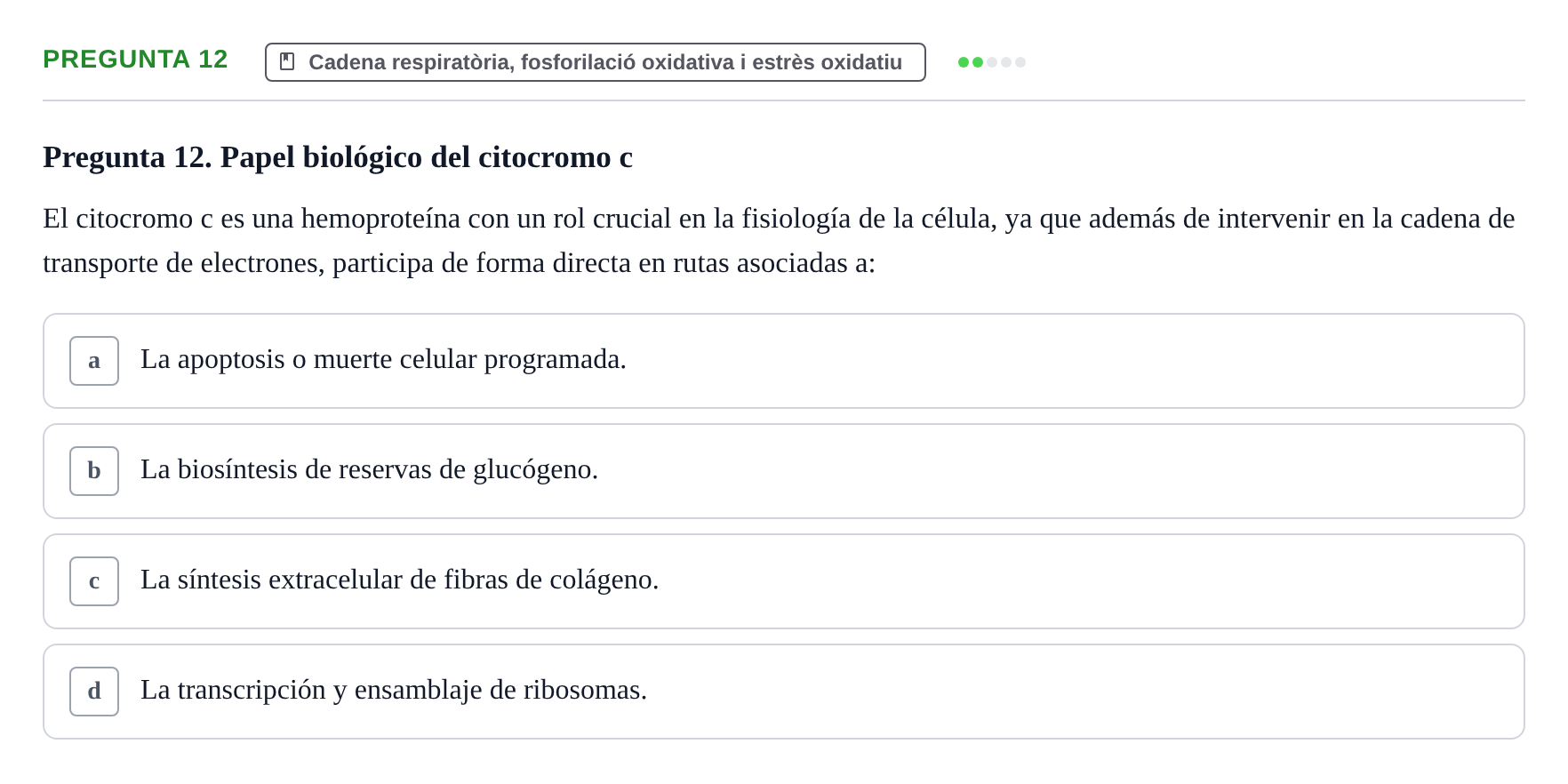 Enunciado: Pregunta 12 · bioquímica i nutrició UB 2025
