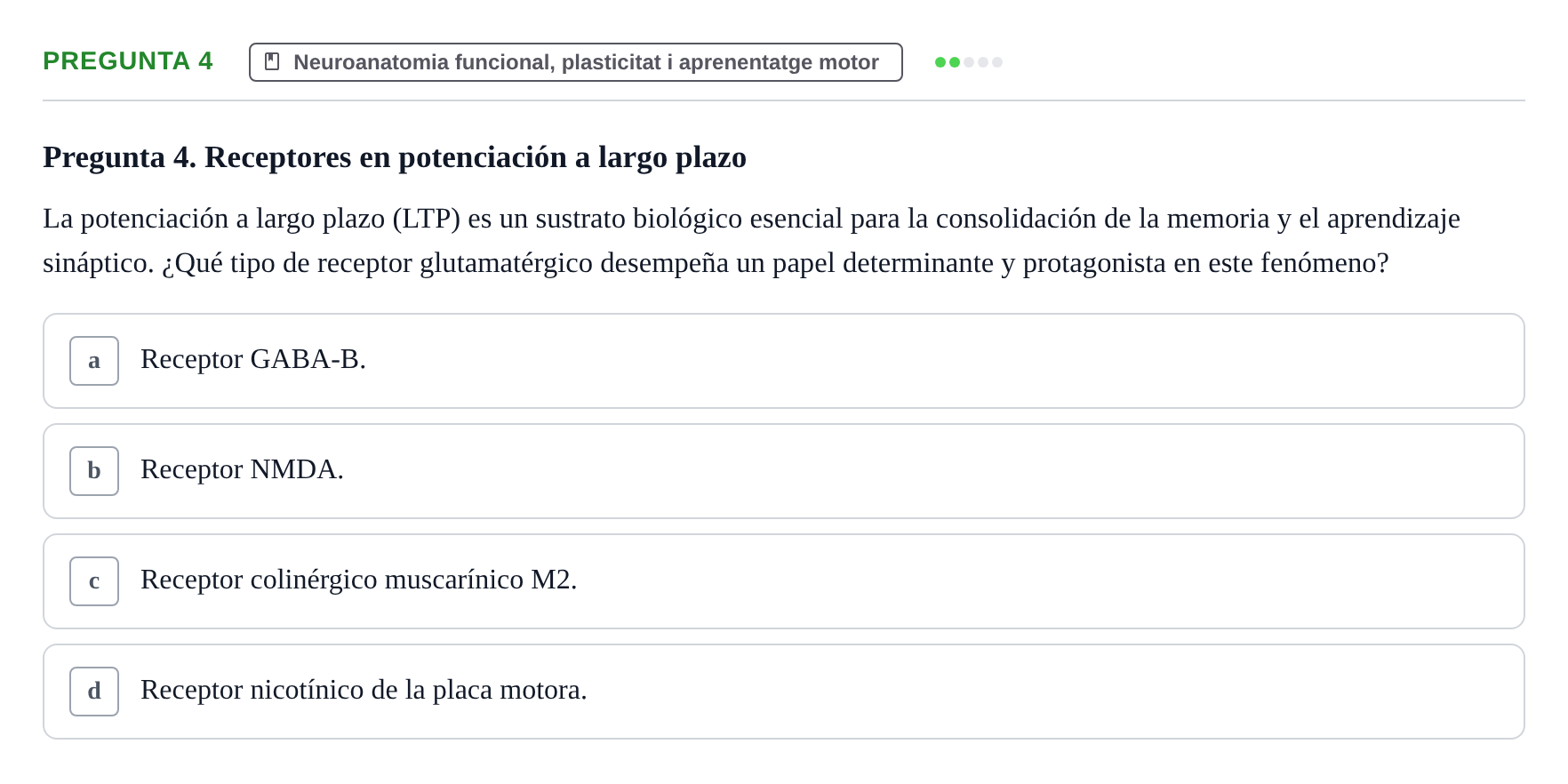 Enunciado: Pregunta 4 · bioquímica i nutrició UB 2025