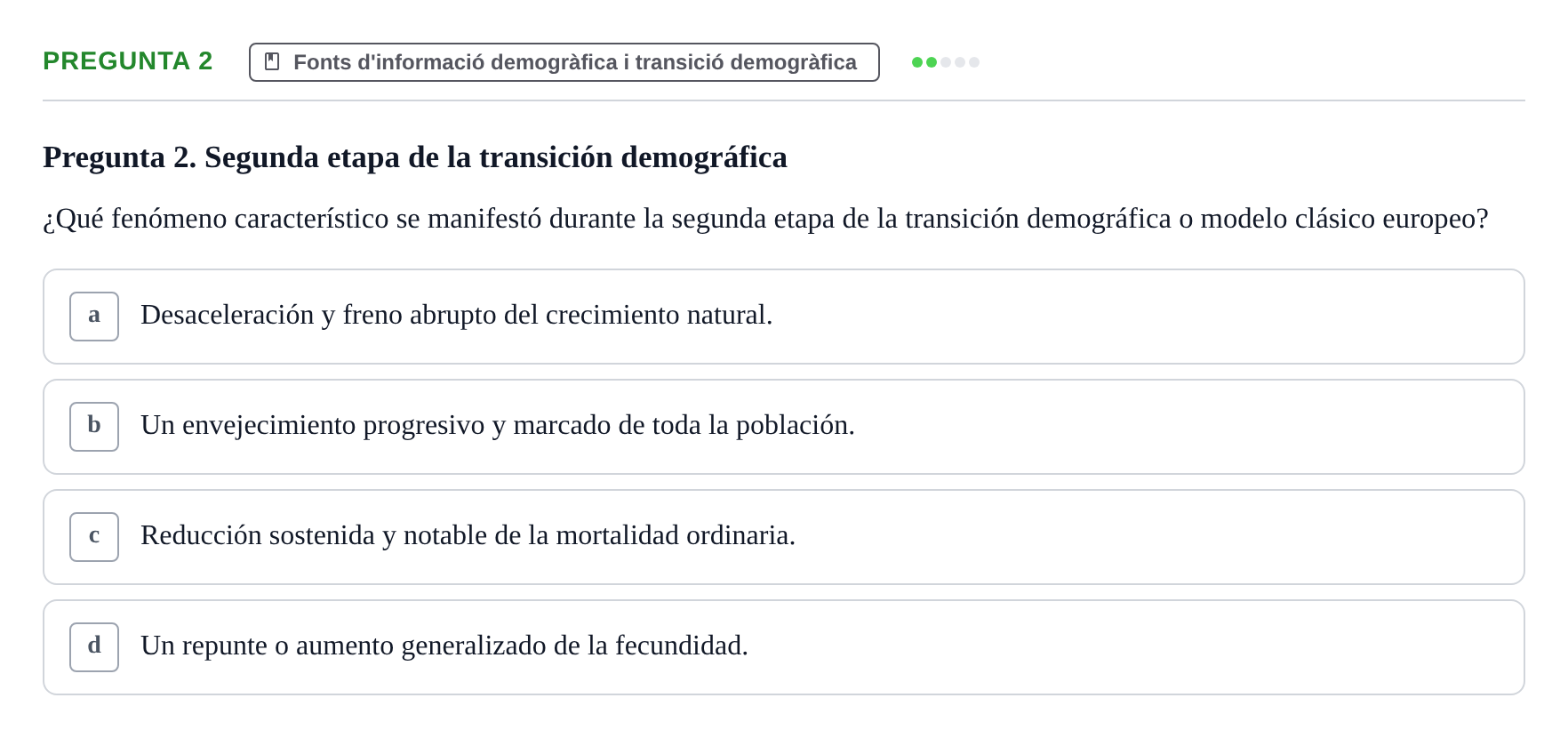 Enunciado: Pregunta 2 · instruments dels estudis de la salut UB Examen de Demografía y Salud Pública