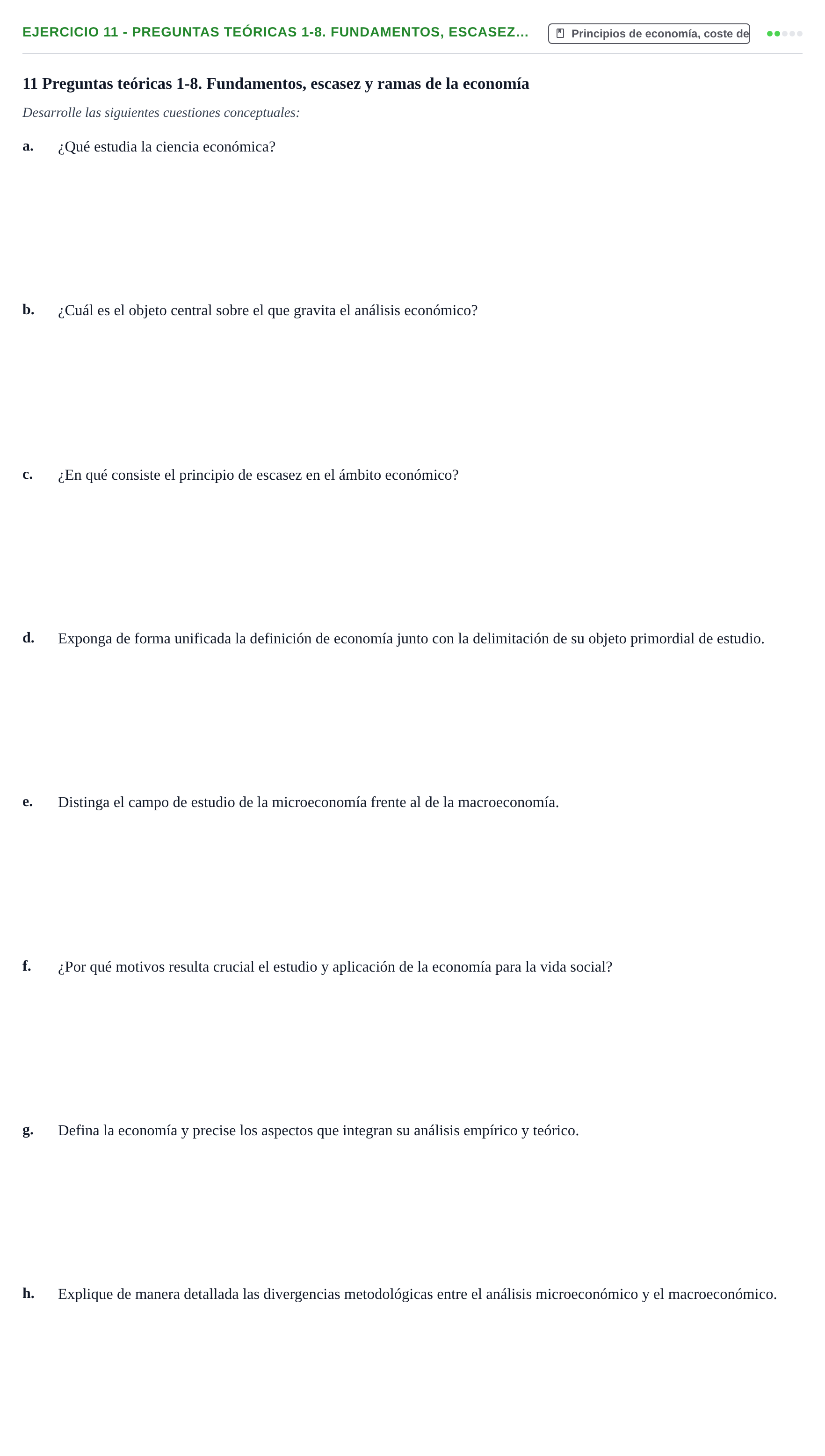 Enunciado: 11 - Preguntas teóricas 1-8. Fundamentos, escasez…
