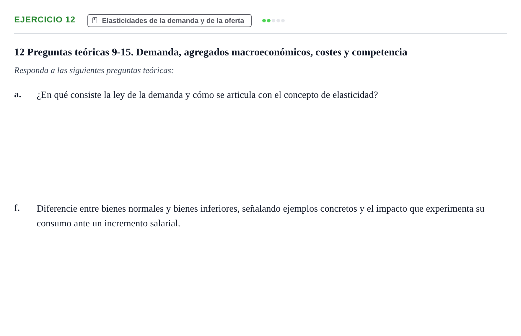 Enunciado: 12 - Elasticidades de la demanda y de la oferta