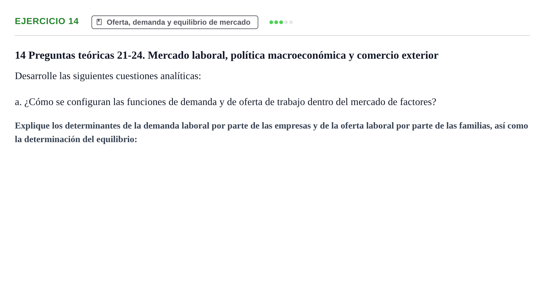 Enunciado: 14 - Oferta, demanda y equilibrio de mercado