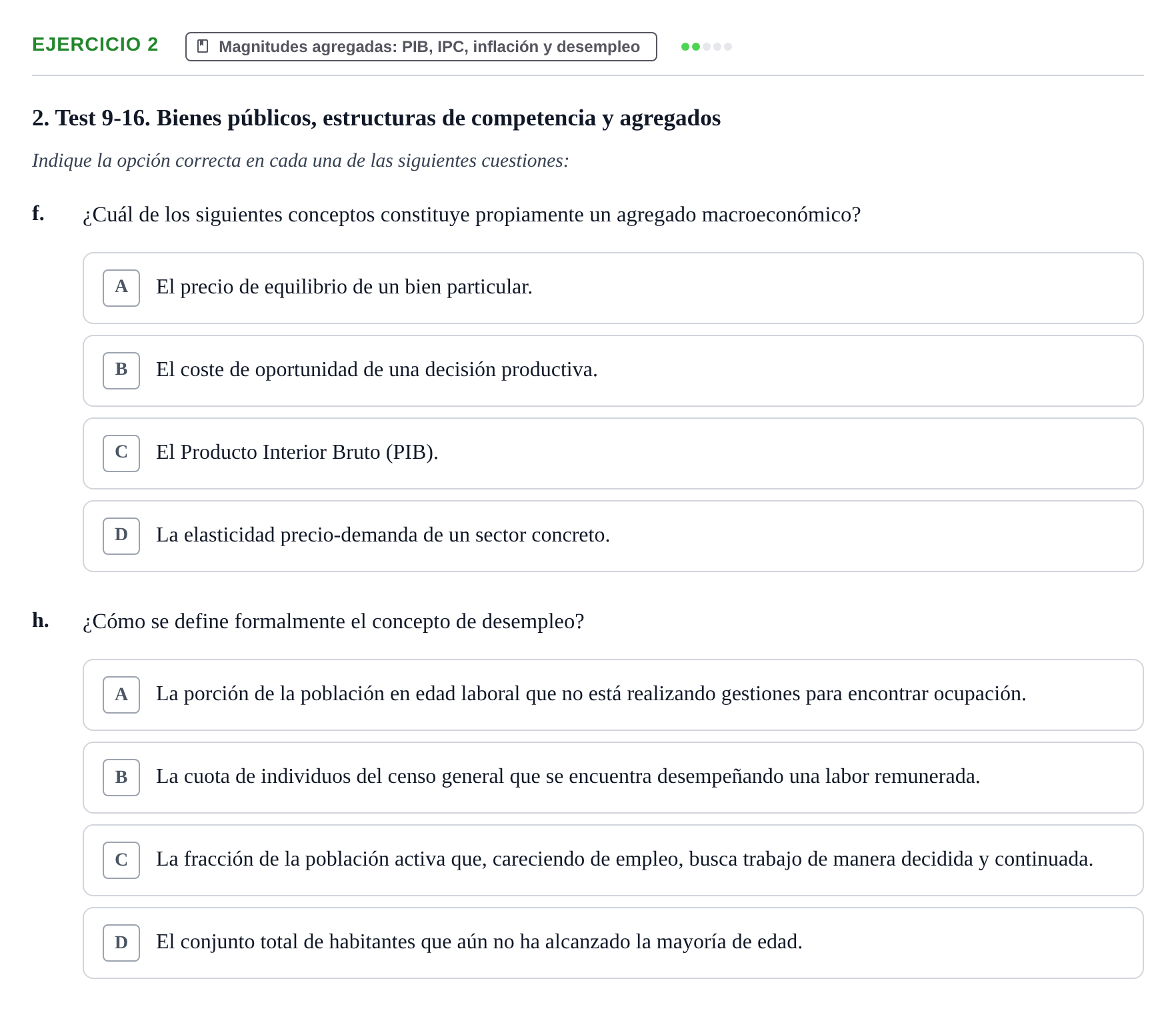 Enunciado: 2 - Magnitudes agregadas: PIB, IPC, inflación y d…