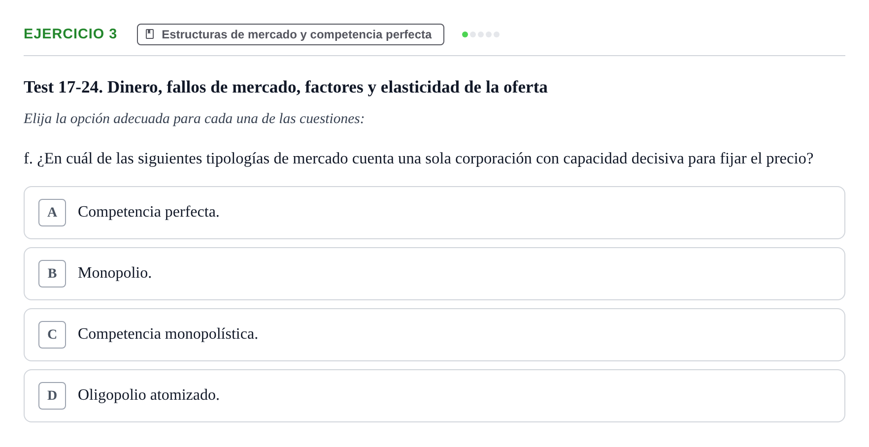 Enunciado: 3 - Estructuras de mercado y competencia perfecta