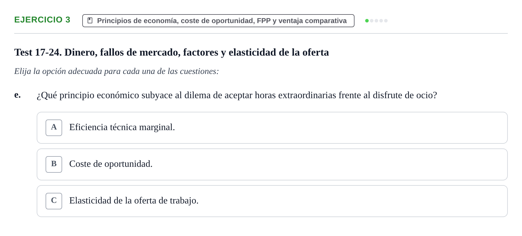 Enunciado: 3 - Principios de economía, coste de oportunidad,…