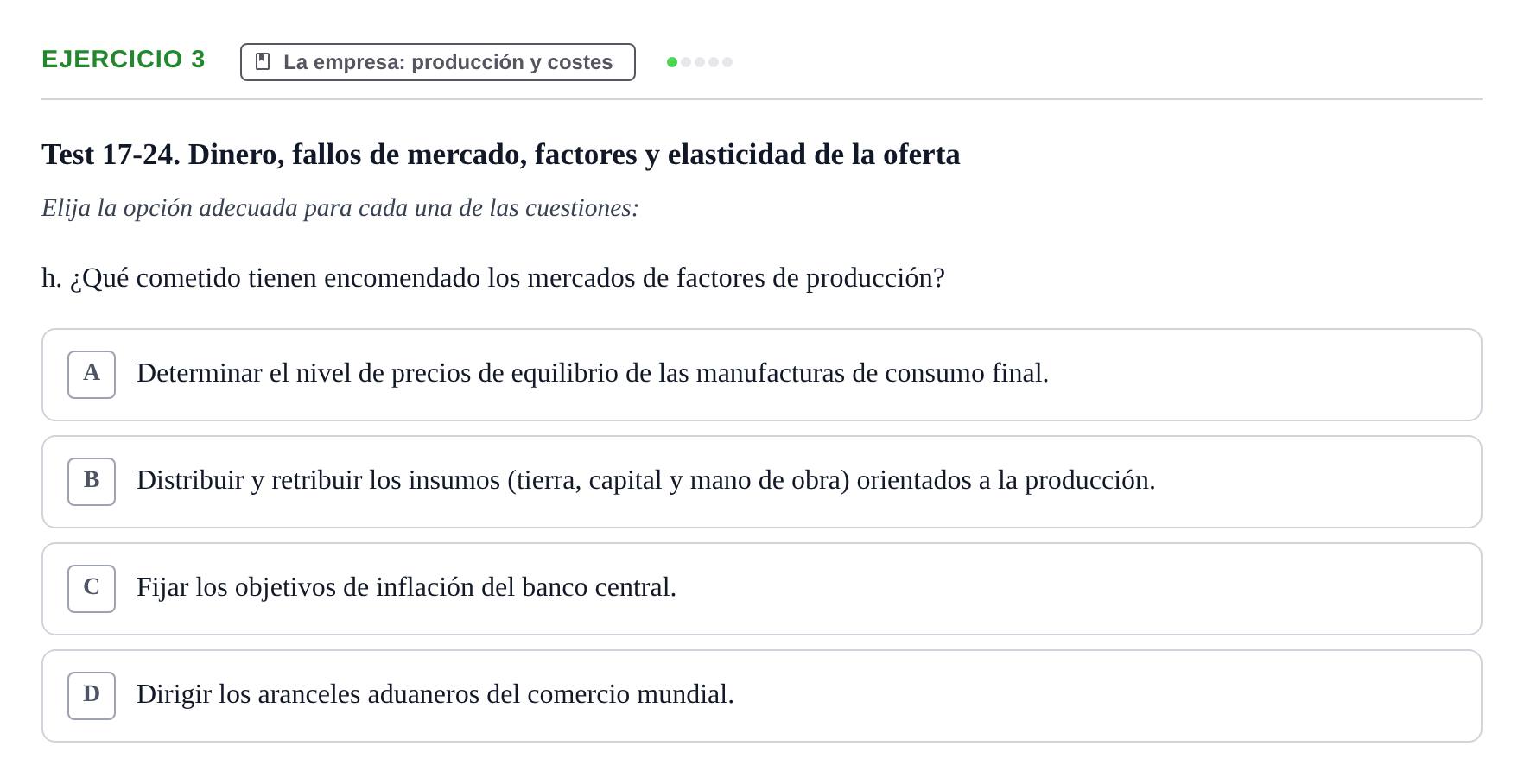 Enunciado: 3 - La empresa: producción y costes