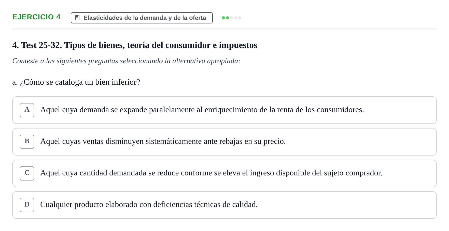 Enunciado: 4 - Elasticidades de la demanda y de la oferta