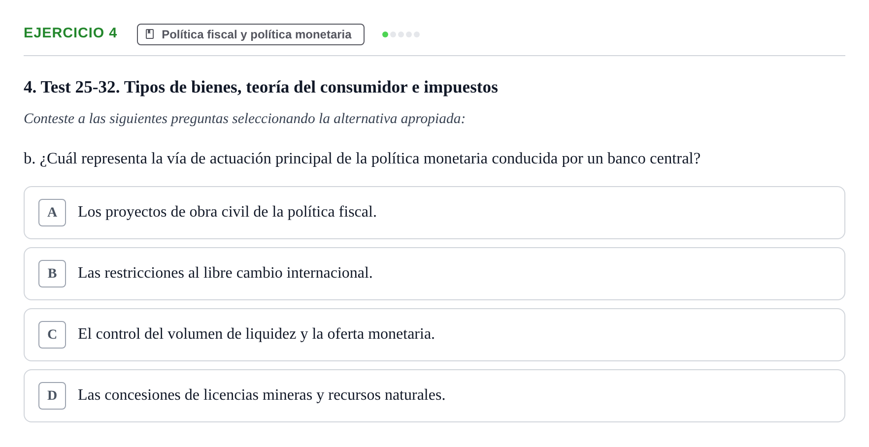 Enunciado: 4 - Política fiscal y política monetaria