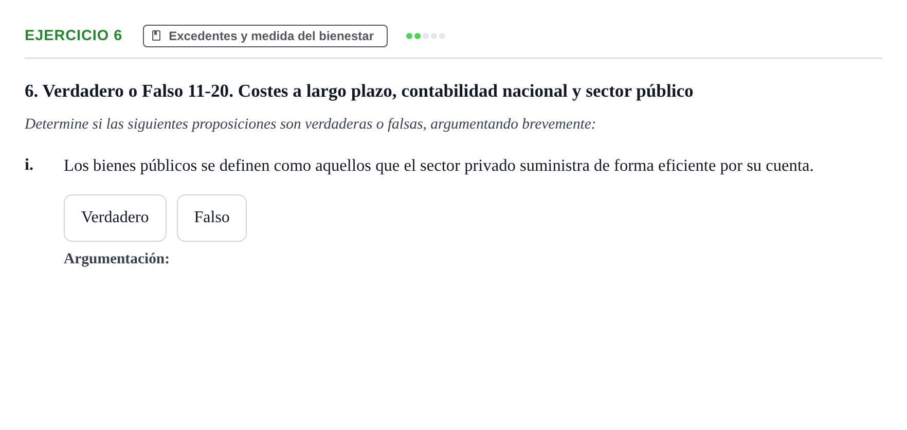Enunciado: 6 - Excedentes y medida del bienestar