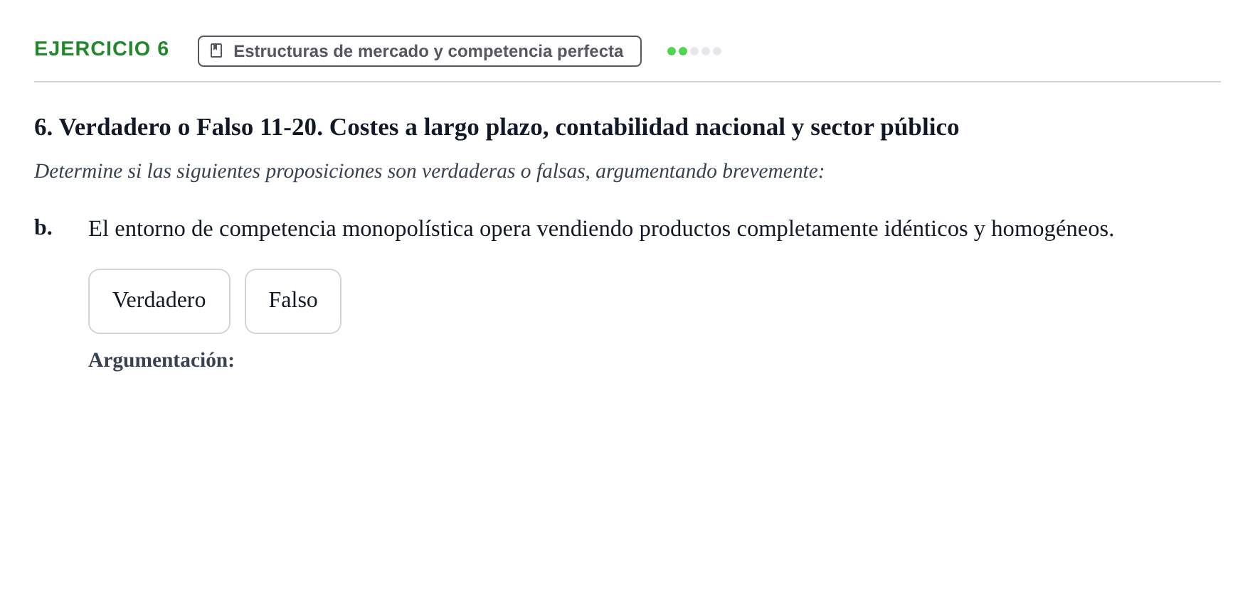 Enunciado: 6 - Estructuras de mercado y competencia perfecta