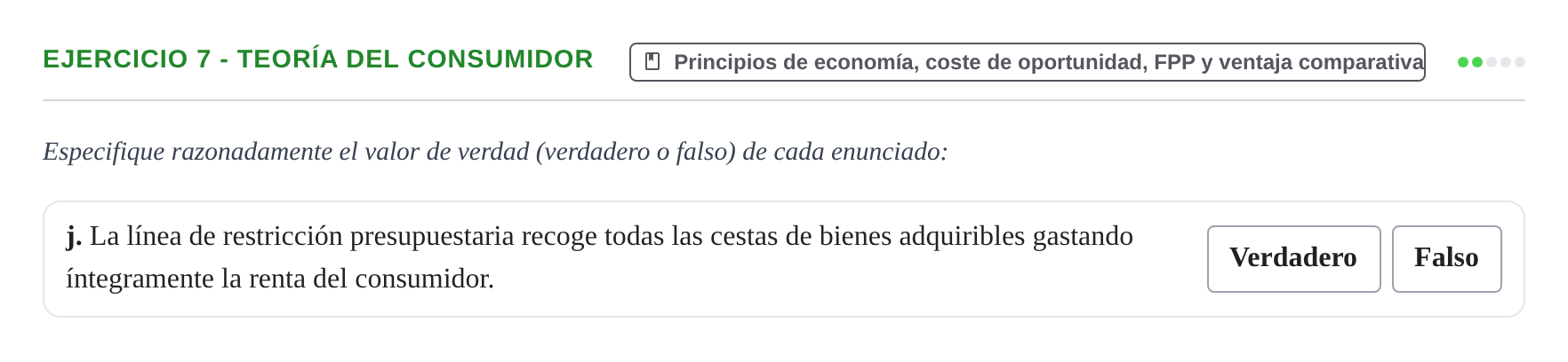 Enunciado: 7 - Teoría del consumidor