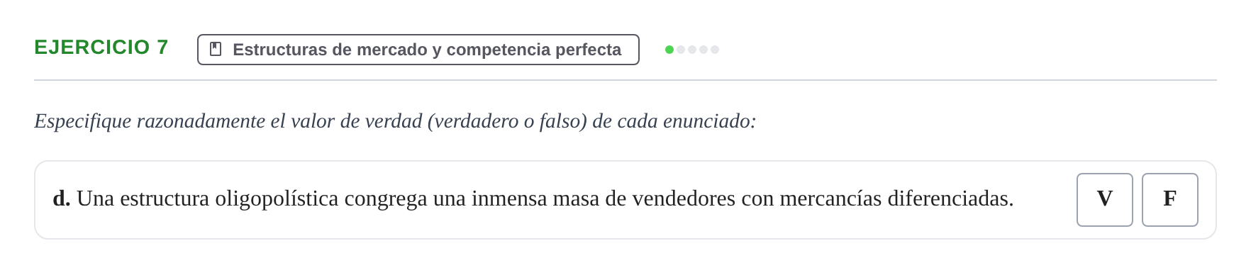 Enunciado: 7 - Estructuras de mercado y competencia perfecta