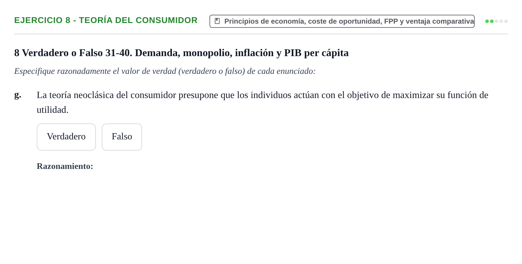 Enunciado: 8 - Teoría del consumidor