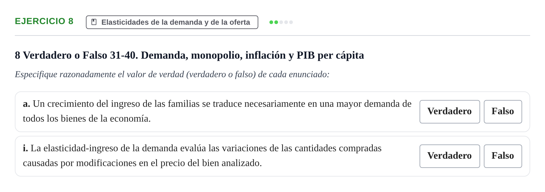 Enunciado: 8 - Elasticidades de la demanda y de la oferta