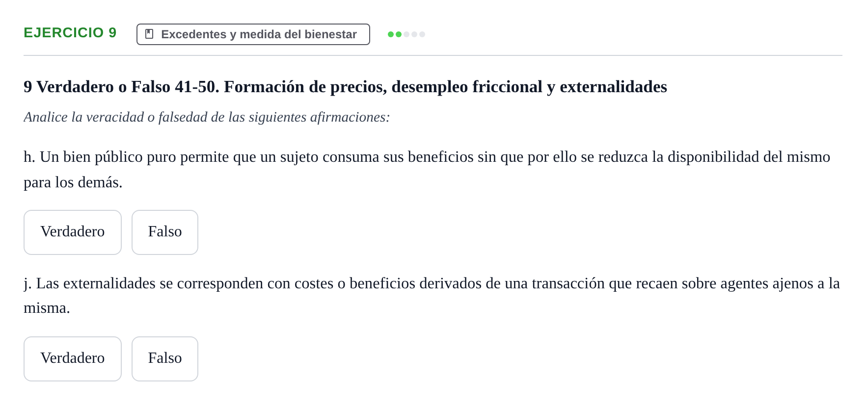 Enunciado: 9 - Excedentes y medida del bienestar