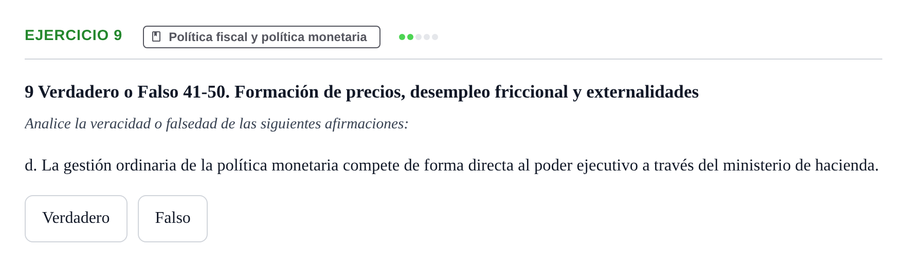 Enunciado: 9 - Política fiscal y política monetaria