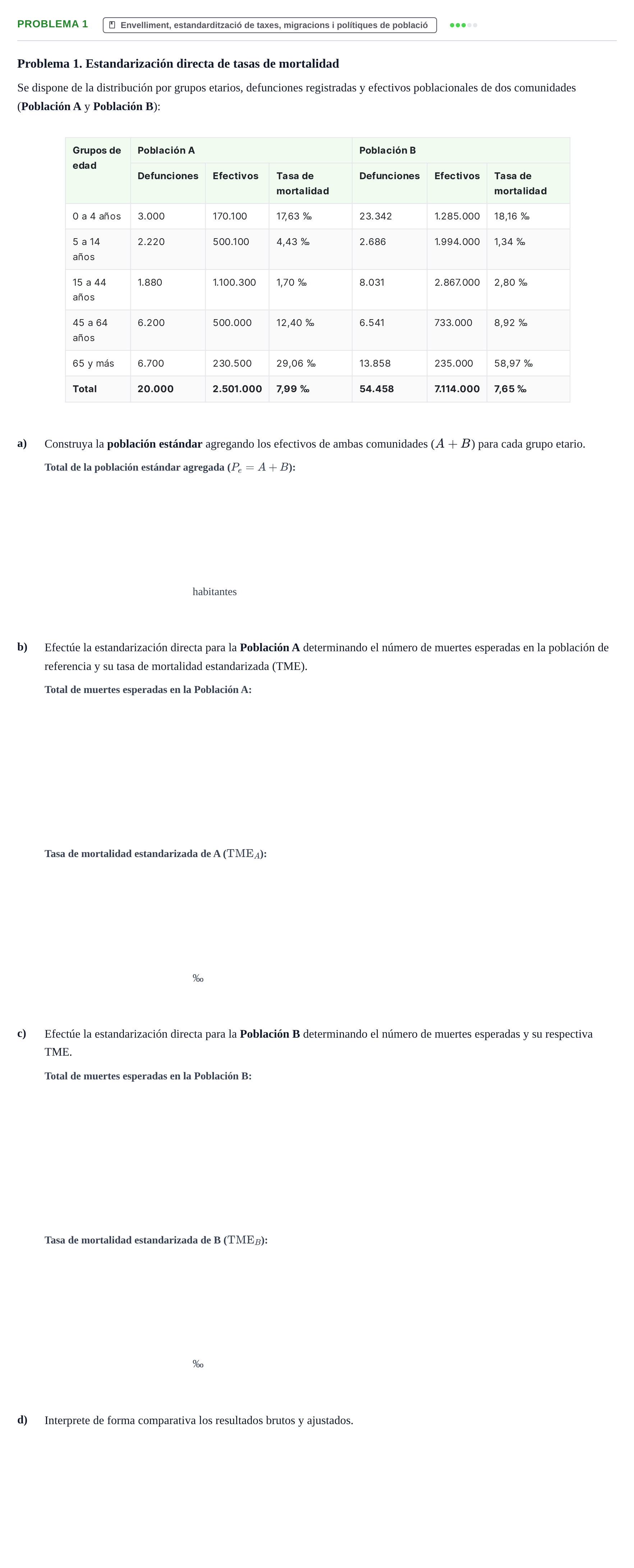 Enunciado: Problema 1 · instruments dels estudis de la salut UB Examen de Demografía Sanitaria