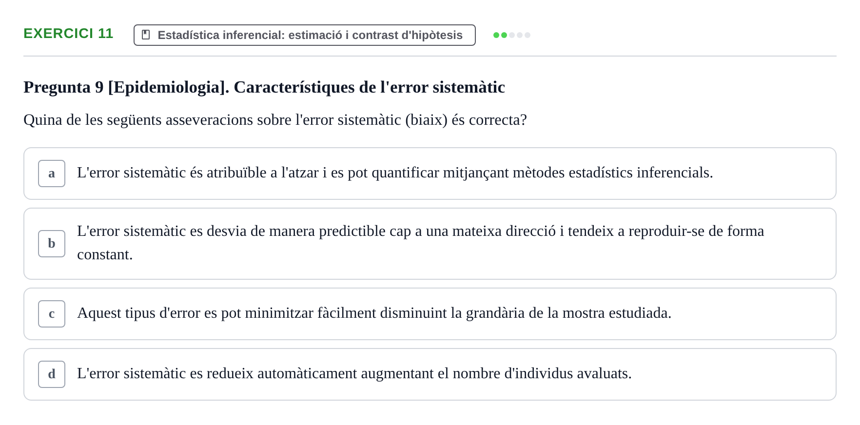 Enunciado: Problema 11 · instruments dels estudis de la salut UB Examen d'Epidemiologia i Demografia Sanitària