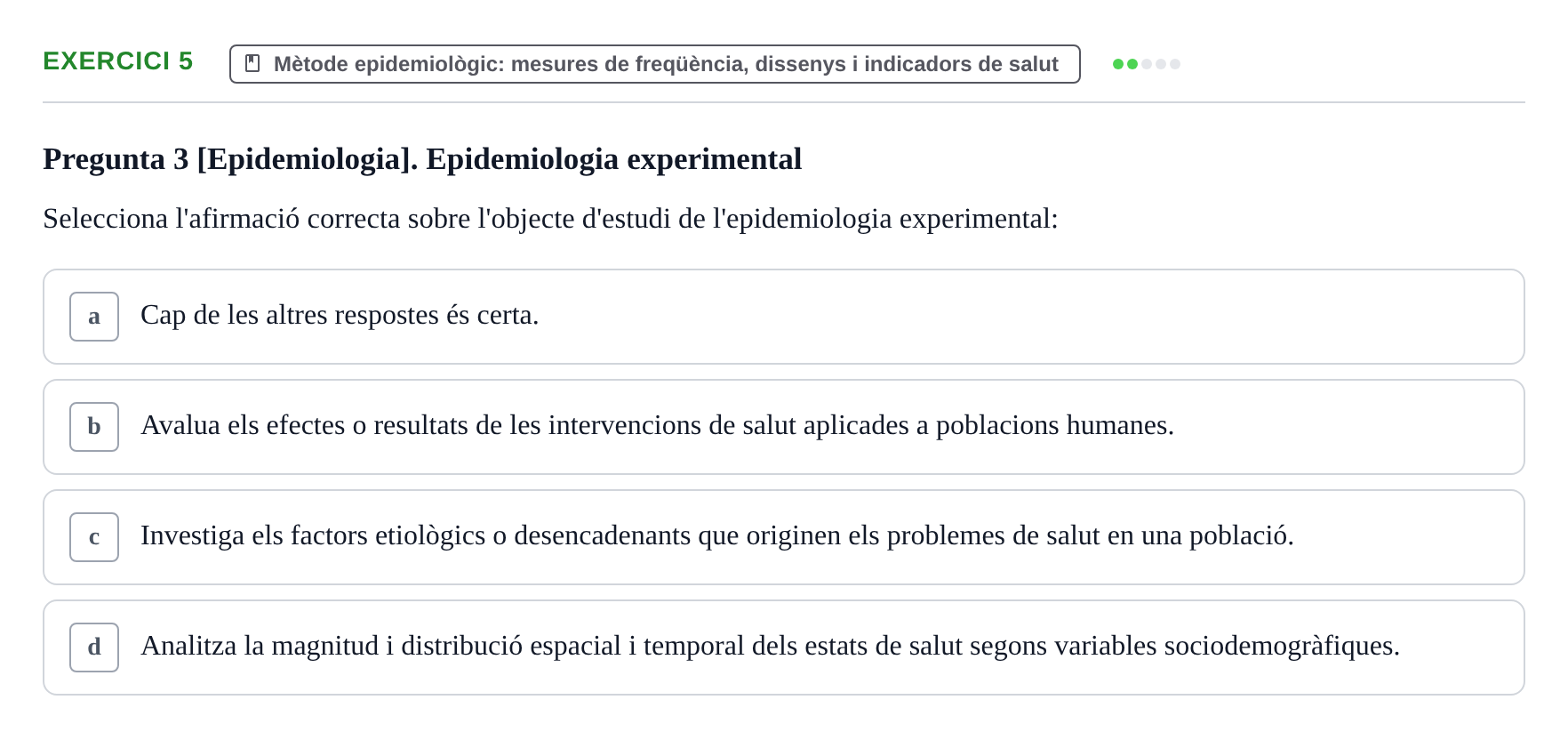 Enunciado: Problema 5 · instruments dels estudis de la salut UB Examen d'Epidemiologia i Demografia Sanitària
