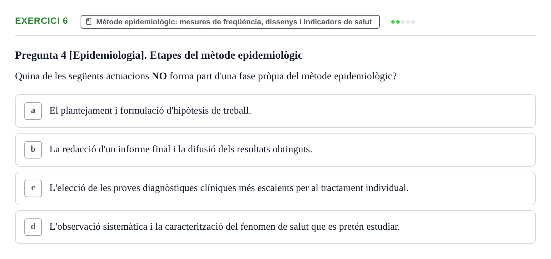 Enunciado: Problema 6 · instruments dels estudis de la salut UB Examen d'Epidemiologia i Demografia Sanitària